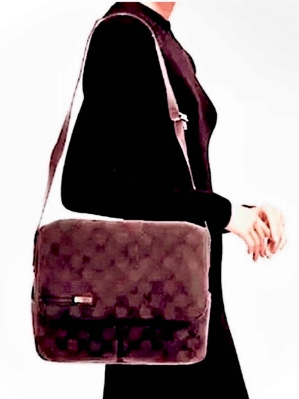 Tumi Vintage Signature Logo Canvas & Leather Flap.